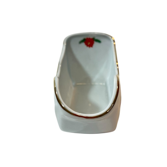 Tienshan Fine China Poinsettia & Ribbons Gravy Boat Vintage - Picture 2 of 6